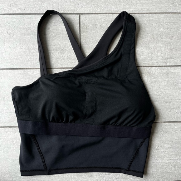 Lululemon Everlux Asymmetrical Tank Top Black Everlux Shelf Bra Sz 10 Athletic - Picture 9 of 13
